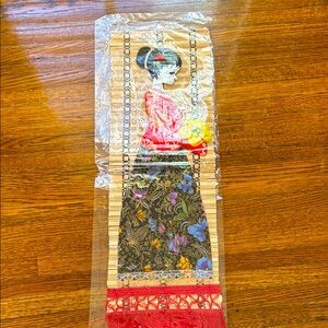 Decorative Asian Wall Hanging with Red and Black Accents